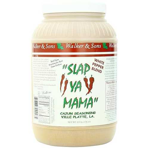 Slap Ya Mama ケイジャン 塩加減 交ぜあわせる、黒コショウ、8 重量ポンド Slap Ya Mama Cajun Seasoning Blend, White Pepper, 8 Pound