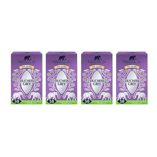 ウィリアムソン お茶 ダッチェス 薄墨色 入れもの - (4 X 50 お茶御徒面子) Williamson Tea Duchess Grey Case of - (4 X 50 Teabags)