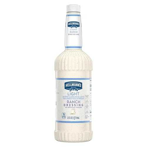 Hellmann\u0027s Light Ranch Salad Dressing Salad Bar Bottles Gluten Free, No Artificial Flavors, added MSG or High Fructose Corn Syrup,32 Ounce (Pack of 6)
