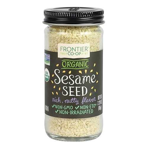 Frontier 全粒有機ごま、皮付き添い人、2.29 薬局衡オンス (12 個風呂敷き包み) Frontier Co-op Frontier Whole Organic Sesame Seed, Hulled, 2.29 Ounce (Pack of 12)