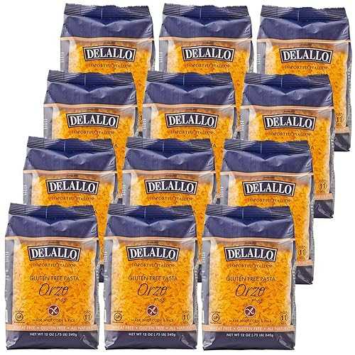 DeLallo Gluten Free Orzo Pasta, Made with Corn \u0026 Rice, Wheat Free, 12薬局衡オンス Bag, 12-Pack