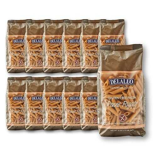 DeLallo Gluten Free Penne Pasta, Non-GMO, Made with Brown Rice Flour, Made インチ Italy, Whole Grain, Kosher, All Natural, 12 薬局衡オンス Bag, (12 Pack)