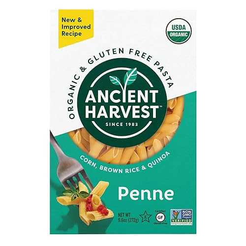 Ancient Harvest Organic Gluten Free Penne Pasta, Corn, Brown Rice \u0026 Quinoa, 9.6 Ounce (Pack of 12)