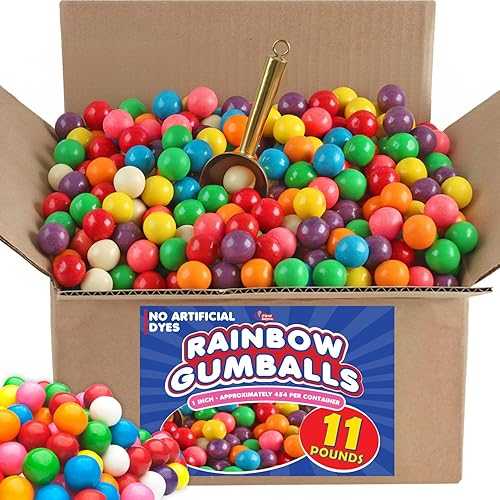 A Great Surprise 1-Inch Rainbow Gumballs 4 重量ポンド Bulk Bag No Artificial Dyes Vibrant Naturally Colored Gumballs for Vending Machines, Candy Buffets, Party Favors \u0026 Refills
