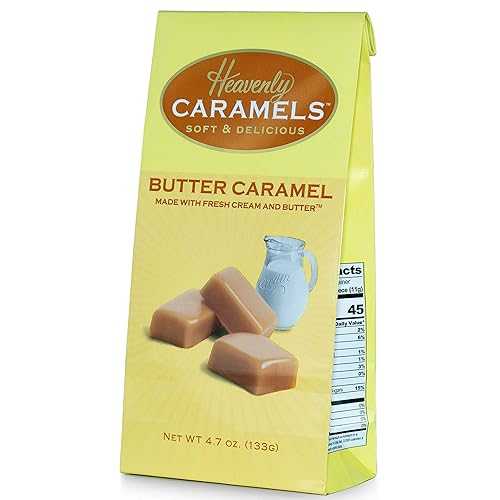 J Morgan Confections Heavenly Caramels, Butter Flavor (4.7 薬局衡オンス bag, 4-Pack); Gourmet, Artisan Soft and Chewy Butter Caramel Candies, Creamy and Smooth, Hand-Crafted Golden Treats