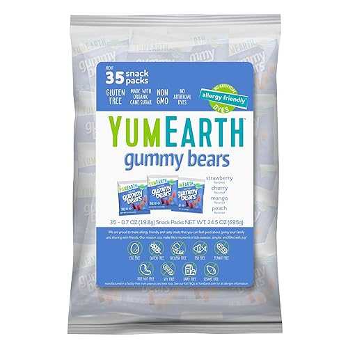 YumEarth オーガニック フルーツ味わいグミベア、10- 0.7薬局衡オンス。赤ちょうちん容器に並べる、アレルギー反応相応う、グルテン無償性、非遺伝因子組み換え、人工芳ばしさや染めつける料不当て嵌める YumEarth Organic Fruit Flavored Gummy Bears, 10- .7薬局衡オンス. Snack Packs, Allergy Friendly, Gl
