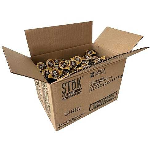 SToK コールドブリュー エスプレッソ 珈琲 打つこと、無糖、0.43 液量薬局衡オンス (264 個容器に並べる) SToK Cold Brew Espresso Coffee Shots, Unsweetened, 0.43 Fl Oz (Pack of 264)
