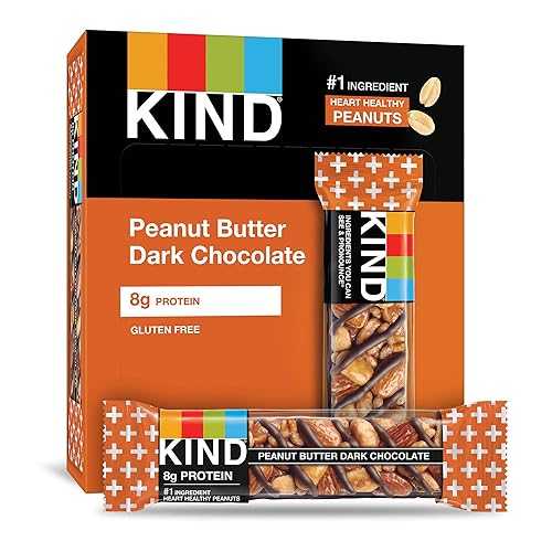 KIND 赤ちょうちん、ピーナッツバターダークチョコレート、8g タンパク質、グルテンフリーバー、1.4 薬局衡オンス、4 個 KIND Bars, Peanut Butter Dark Chocolate, 8g Protein, Gluten Free Bars, 1.4 Ounce,4 Count