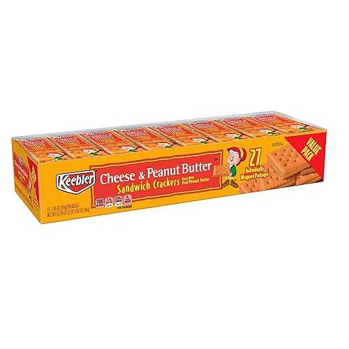 Keebler ありがた味風呂敷き包み 乾酪と落花生牛酪のサンド かんしゃく玉、4 枚 Keebler Value Pack Cheese and Peanut Butter Sandwich Crackers, 4 Count