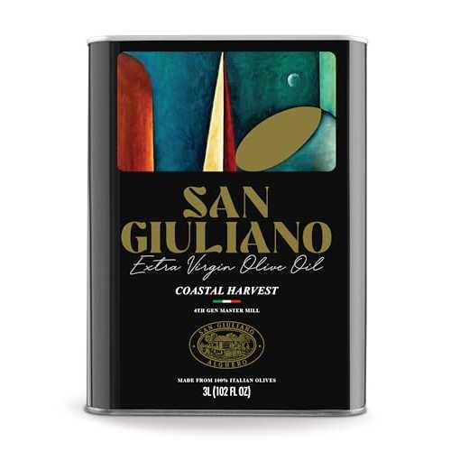 San Giuliano Alghero Polyphenol Rich Extra Virgin Olive Oil by San Giuliano, Pure 100% Italian EVOO from Italy, Cold Pressed for Everyday Cooking, Non-GMO Certified, Sustainably Farmed, 3 Liter Tin