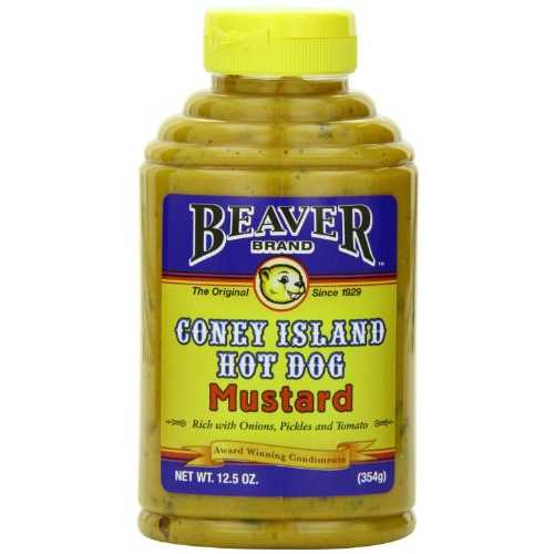 Beaver Brand、コニーアイランドホットドッグマスタード、12.5薬局衡オンス瓶(2個容器に並べる) Beaver Brand, Coney Island Hot Dog Mustard, 12.5薬局衡オンス Bottle (Pack of 2)