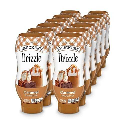 Smucker s Drizzle Caramel Flavored Syrup, 20 Oz. Squeeze Bottles (Pack of 12)