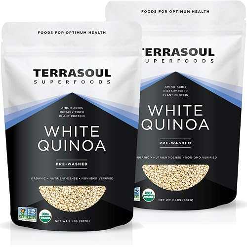 Terrasoul Superfoods オーガニック 白いこと キノア、4 英国ポンド - 全粒小麦粉 / プレウォッシュ / グルテン無償性 / 草木性たんぱく質 / 衣料繊維 Terrasoul Superfoods Organic White Quinoa, 2 Lbs - Pre-washed / Gluten-free / Plant Protein