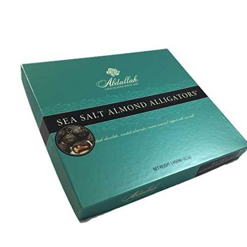 アブダラ 黒茶 シーソルト 扁桃 アリゲーター 1 英国ポンド (LB) Free 2b Abdallah Chocolates Sea Salt Almond Alligators 1 Pound (LB)