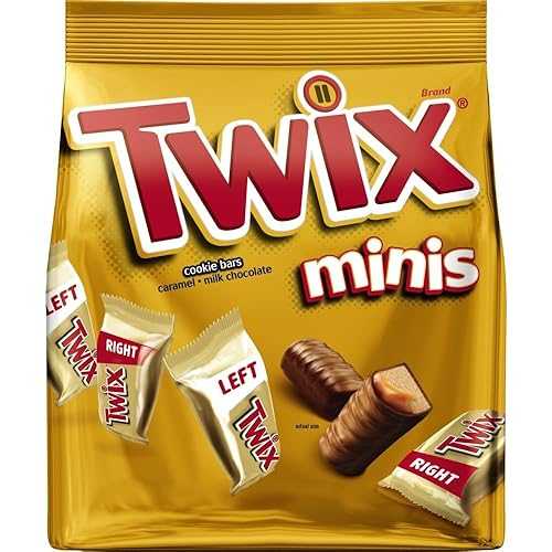 TWIX Minis Size Caramel Chocolate Cookie Candy Bars Bulk Pack, Sharing Size, 9.7 薬局衡オンス Bag (Pack of 8)