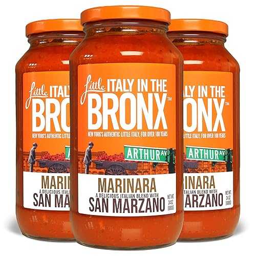 Little Italy インチ the Bronx Marinara Sauce - Pasta Sauce, Spaghetti Sauce, Tomato Sauces, Italian Low Carb Pasta \u0026 Pizza Sauce, No Added Sugar - 24 Oz (Pack of 3)