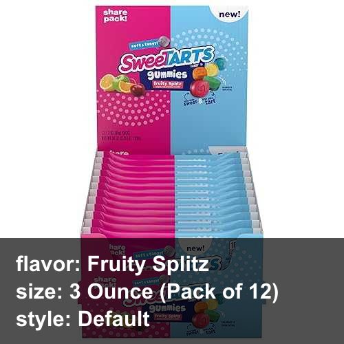 SweeTARTS Gummies Fruity Splitz, Candy, Sweet and Tart, Share Pack, 3 薬局衡オンス, 12 count