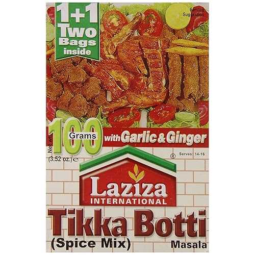 ラジーザ ティッカ ボティ マサラ、100 瓦箱 (6 個容器に並べる) Laziza Tikka Boti Masala, 100-Gram Boxes (Pack of 6)