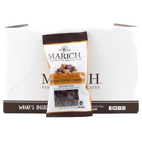 マーリッチ イングリッシュ タッフィー カルメ焼、2.1 薬局衡オンス (12 個容器に並べる) Marich English Toffee Caramels, 2.1-Ounce (Pack of 12)