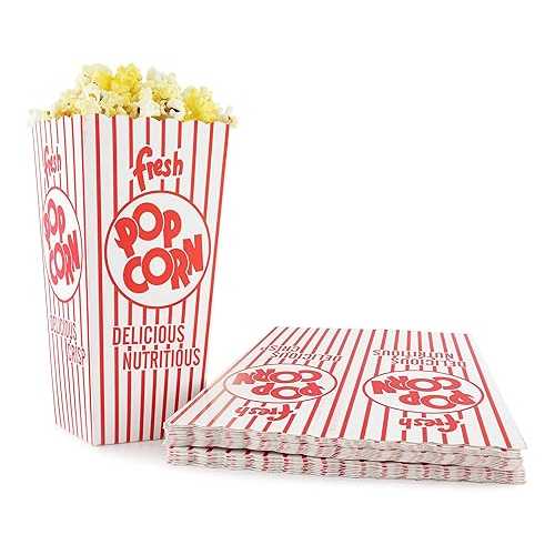 Snappy Popcorn 48-E Red and White Open Top Popcorn Boxes, 1.75 Oz. 100 Count
