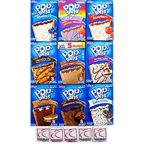Narrow Path Sales 9 Pack! The Ultimate Pop Tarts Variety Pack 9 Different Flavors - Bundle of 9 Boxes, 1 of Each Flavor. Gift Box, Value Pack, Breakfast Food