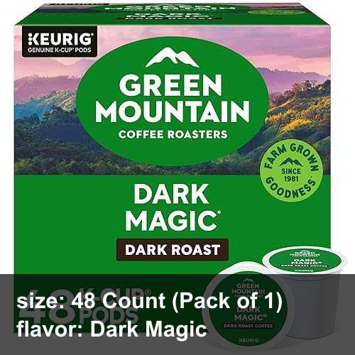 Green Mountain Coffee Roasters Dark Magic, Single-Serve Keurig K-Cup Pods, Dark Roast Coffee Pods, 48 Count (2 Packs of 24)