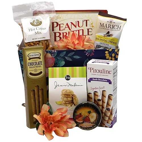 Gift Basket Village - Just Because Gourmet Gift Basket: Cookies, Wafers, Nuts, and Treats, Perfect for Any Occasion, Handcrafted インチ the USA