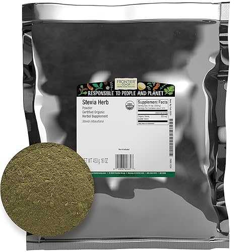 Frontier Co-op Stevia Herb Powder, 1重量ポンド Bulk Bag, Certified Organic / 100% Pure Stevia Powder / Ideal for Baking, Coffee, and Tea / No Fillers, Kosher