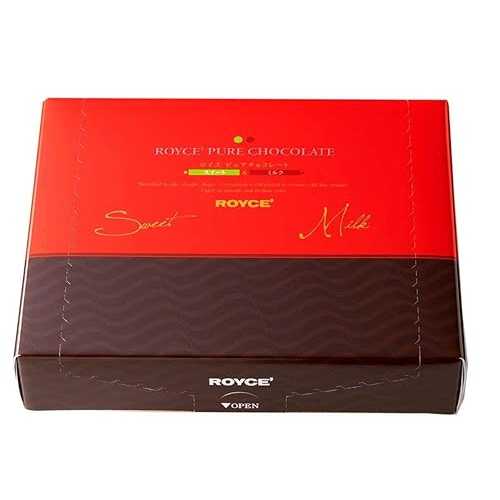 ROYCE\u0027 Pure Chocolate \"Sweet \u0026 Milk\"" - Assortment of Sweet and Milk Chocolates / Ideal for Baking and Desserts / No Artificial Preservatives / Japanese Chocolate from Hokkaido (40 Pieces of Chocolate)"