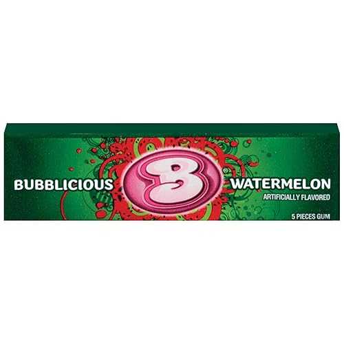 泡立つスイカ味軽気球チュインガム、18個(2個風呂敷き包み) Bubblicious Watermelon Flavor Bubble Gum, 18Count (Pack Of 2)