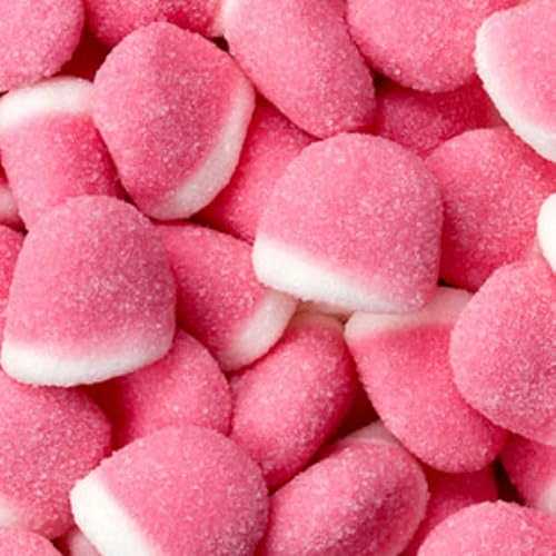 The Nutty Fruit House Pufflettes Gummy Bites Candy (Strawberry Pink \u0026 White, 5 Pound (Pack of 1))