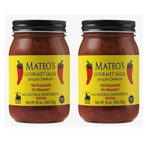 Mateos 食い道楽サルサ、並み並み 16 薬局衡オンス (2 個容器に並べる) Mateo\u0027s Mateos Gourmet Salsa, Medium 16 Oz (Pack of 2)