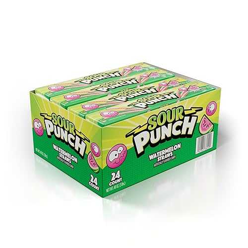 サワーパンチ スイカ サワー 麦わら、2薬局衡オンス お盆、(24容器に並べる) Sour Punch Watermelon Sour Straws, 2薬局衡オンス Tray, (24 Pack)