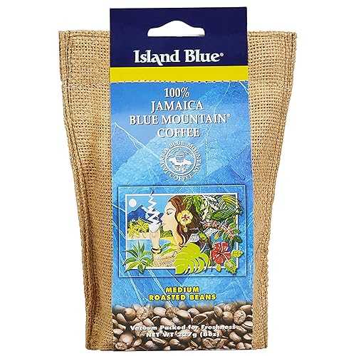Island Blue 100% Jamaica Blue Mountain Medium Roasted Whole Beans Coffee (8薬局衡オンス)