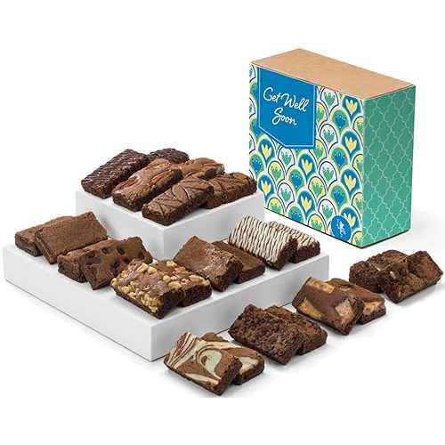 Fairytale Brownies Get Well Sprite 24 Individually Wrapped Gourmet Chocolate Food Gift Basket - 3 Inch x 1.5 Inch Snack-Size Brownies - 24 Pieces - Item CJ224