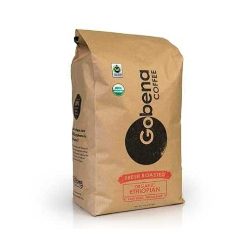 Gobena Coffee 5重量ポンド Fair Trade Organic Certified Ethiopian Whole Bean Dark Roast, 100% Arabica Specialty Coffee, 80 ounces, 5 pounds, Bulk