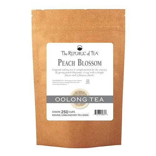 The Republic of Tea - Peach Blossom Oolong Black Tea, 250 Tea Bags / Caffeinated Tea, Spring Tea