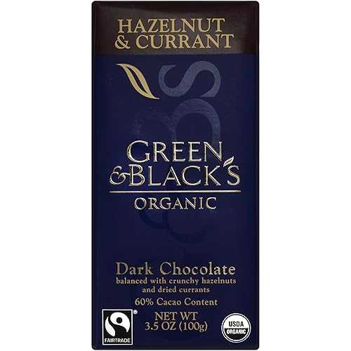 Dark Chocolate Hazelnut+Currant Organic 3.50 Ounces (10 Bars) Green \u0026 Black\u0027s Dark Chocolate Hazelnut+Currant Organic 3.50 Ounces (10 Bars)