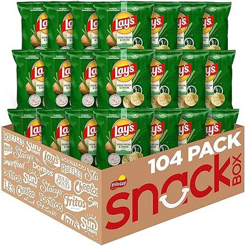 Lay\u0027s Potato Chips, Sour Cream \u0026 Onion, 1 Ounce (Pack of 104)