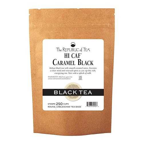 The Republic of Tea HiCAF Caramel Black Tea, 250 Tea Bags, Rich High-Caffeine Premium Black Tea