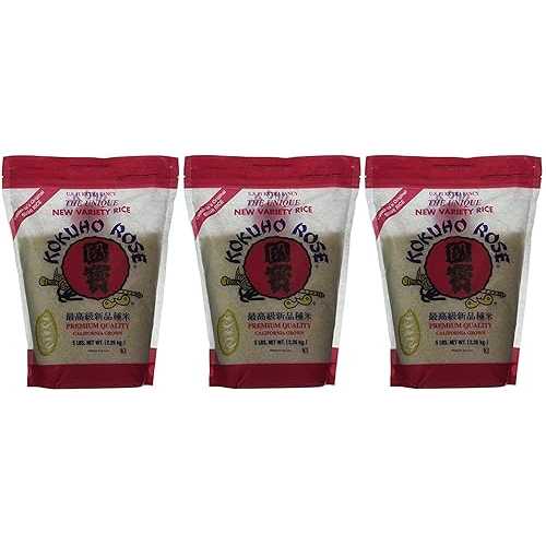 コクホ 上げ米弥助 MBQAzn、3 風呂敷き包み (5 重量ポンド) KOKUHO RICE SUSHI MBQAzn, 3 Pack (5 lbs)