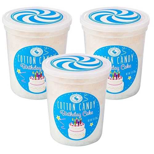 CHOCOLATE STORYBOOK Birthday Cake Cotton Candy 3 pack Unique Idea for Holidays, Birthdays, Gag Gifts, Party Favors