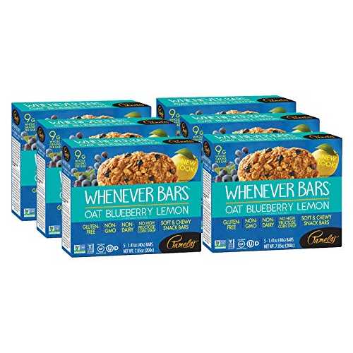 Pamela\u0027s Products Gluten Free Whenever Bars, Blueberry Lemon Box, 7.05 Oz, 30 Count, Pack of 6