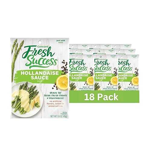 Concord Foods Hollandaise Sauce Mix Indulgent Lemon \u0026 Butter Infusion for Gourmet Dining - Elevate Your Meals with Creamy Richness \u0026 Zesty Citrus! 1.6 Ounce (Pack of 18)