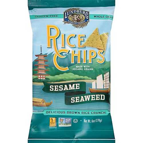 Lundberg Family Farms 有機禾穀類、ごま海草を当て嵌めるしたライスチップス、6 薬局衡オンス袋 (12 個風呂敷き包み) Lundberg Family Farms Rice Chips Made with Organic Grains, Sesame Seaweed, 6-Ounce Bags (Pack of 12)