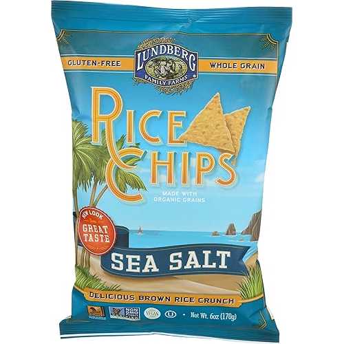 Lundberg Rice Chips Made with Organic Grains, Sea Salt, 6 Ounce (Pack of 12) - Packaging May Vary