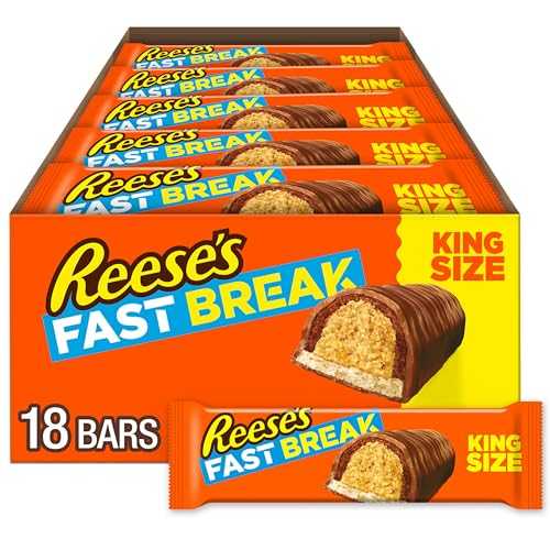 REESE\u0027S FAST BREAK Chocolate, Peanut Butter and Nougat King Size, Candy Bars, 3.5 薬局衡オンス (18 Count)