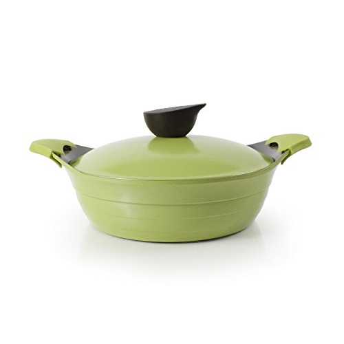 Neoflam Eela ローストックポット オリーブ緑であること、2.5 クオート Neoflam Eela low stockpot olive green, 2.5 クオート