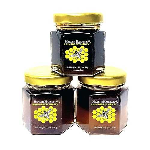 Health Harvest Tualang Honey 1.8薬局衡オンス x 3 Jars (Black, Red, Yellow Honey) / TA 9.5+ to 11.5+ / Pollen Count 2.4M+ to 3.2M+ / Pollen Variety 100+ / Wild-ripening on 250フィート Treetop / Raw, Unpasteurised, Unfiltered