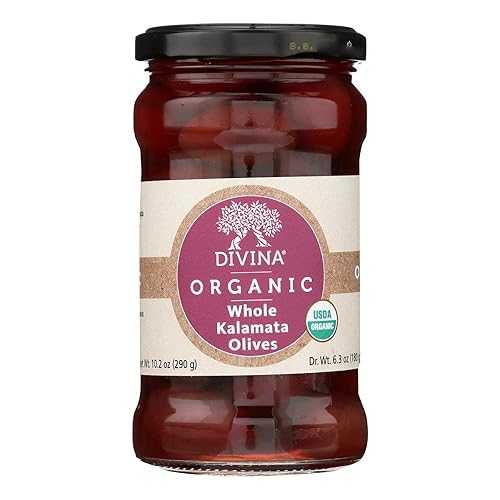 Divina オーガニック カラマタ オリーブ、6.3 薬局衡オンス (6個の切っ掛け) Divina Organic Kalamata Olives, 6.3 Oz. (Case of 6)